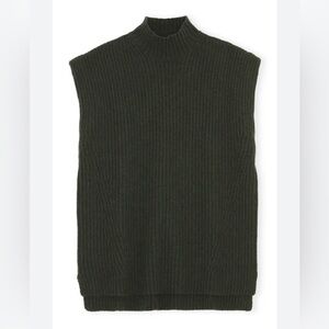 Ganni Dark Green Wool‎ Sweater Vest